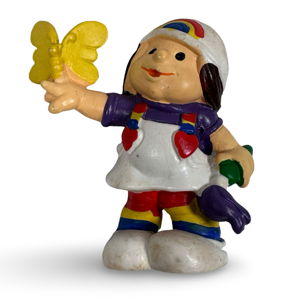 Vintage Wallace Berrie Rainbow Kid Liliane with Butterfly Figure 2.5" Loose 1980